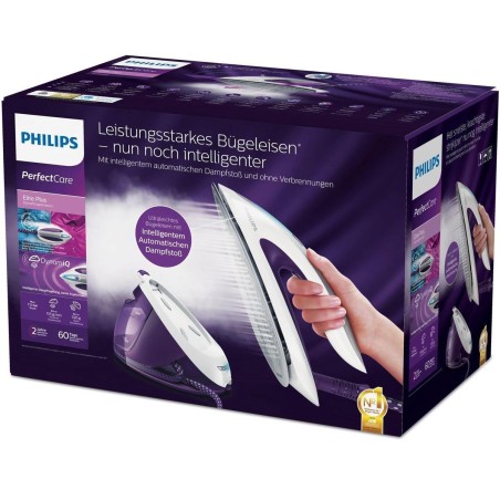 Philips PerfectCare Elite GC9660 2700W Steam Iron - Powerful, Stylish, and Efficient in Purple and White